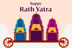 Lycklig rath yatra bakgrund illustration i platt stil vektor