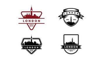 London horisont silhuett logotyp design illustration vektor