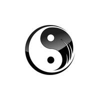 Silhouette Yin Yang Symbol Symbol zum Element Design vektor