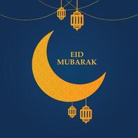 eid mubarak arabicum islamic lyx dekorativ bakgrund med islamic mönster och dekorativ lykta ornament vektor