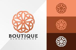 Luxus-Boutique-Liebesherz-Logo-Design-Vektor-Illustrationsvorlage vektor