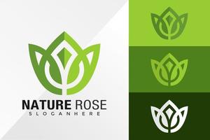 Natur Rose Leben Logo Design Vektor Vorlage