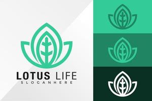 Natürliche Lotus Life Logo Design Vektor Illustration Vorlage