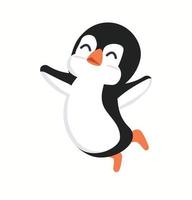 süße glückliche Pinguine springen Cartoon-Vektor vektor