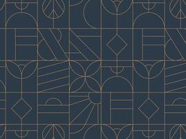 Kunst Deko geometrisch nahtlos Jahrgang Muster Zeichnung auf Blau Hintergrund. vektor