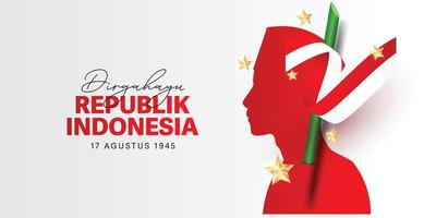 Indonesien Unabhängigkeit Tag Feier Vorlage Design, Dirgahayu republik Indonesien vektor