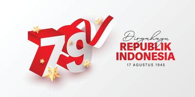Indonesien Unabhängigkeit Tag Feier Vorlage Design, Dirgahayu republik Indonesien vektor