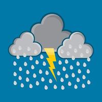 stormar blixt- väder meteorologi moln regn ikon illustration vektor