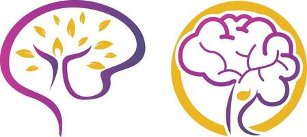 Gehirn Gesundheit Illustration zum Logo Design Symbol vektor