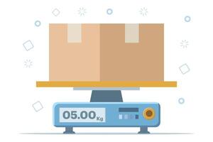 begrepp av elektronisk vågar, mätning de vikt av varor, skalor för vägning Produkter, elektronisk skalor för kök produkt skalor isolerat på en vit bakgrund. vektor