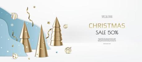 god jul försäljning banner mall. gratulationskort, banner, affisch, header för webbplats vektor