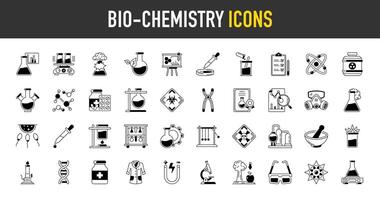 Webset von Biochemie Symbole. Wissenschaft, wissenschaftlich Aktivität Elemente - - Symbol Sammlung. einfach Illustration. vektor