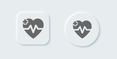 Herz schlagen solide Symbol im neomorph Design Stil. Gesundheit Zeichen Illustration. vektor
