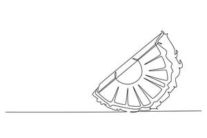 enda ett linje teckning skiva friska organisk ananas för fruktträdgård logotyp identitet. färsk sommar fruitage begrepp för frukt trädgård ikon. modern kontinuerlig linje dra design grafisk illustration vektor