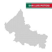 gepunktet Karte von das Zustand von san Luis potosi im Mexiko vektor