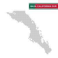 prickad Karta av de stat av baja kalifornien sur i mexico vektor