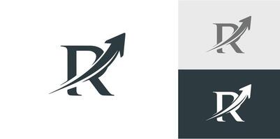 Brief r Pfeil Logo Design Profi Stil und Profi svg vektor