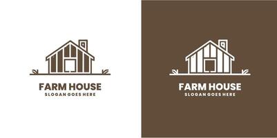 Haus Bauernhof Logo Design Linie Kunst Stil und Profi svg vektor