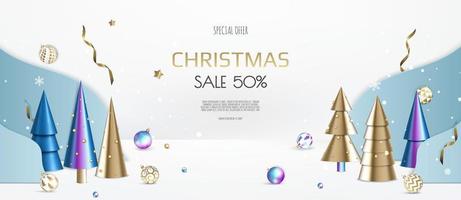 god jul försäljning banner mall. gratulationskort, banner, affisch, header för webbplats vektor