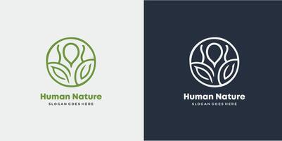 mänsklig människor tillsammans natur löv abstrakt illustration logotyp ikon design mall element proffs stil vektor