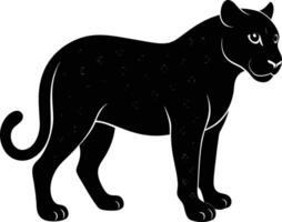 ein Silhouette von ein schwarz Panther vektor