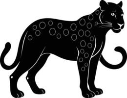 ein Silhouette von ein schwarz Panther vektor