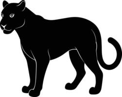 ein Silhouette von ein schwarz Panther vektor