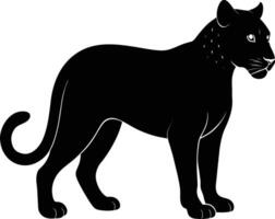 ein Silhouette von ein schwarz Panther vektor