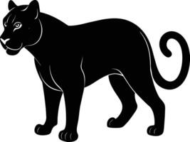 ein Silhouette von ein schwarz Panther vektor