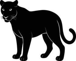 ein Silhouette von ein schwarz Panther vektor