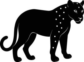 ein Silhouette von ein schwarz Panther vektor