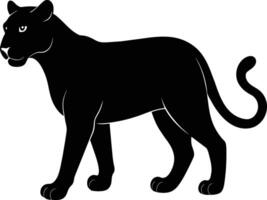 ein Silhouette von ein schwarz Panther vektor