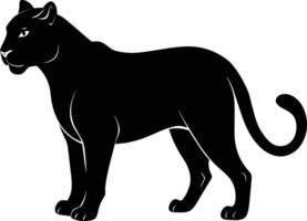 ein Silhouette von ein schwarz Panther vektor