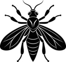 ein schwarz Silhouette von ein Biene vektor