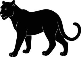 ein Silhouette von ein schwarz Panther vektor