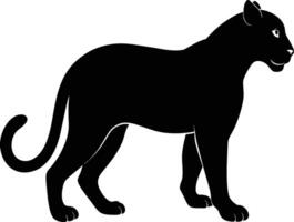 ein Silhouette von ein schwarz Panther vektor