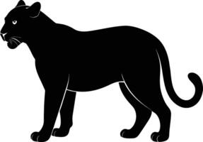 ein Silhouette von ein schwarz Panther vektor