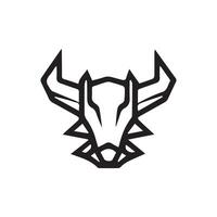 schwarz Gliederung Stier Kopf Logo Symbol vektor