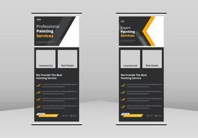 Farbservice Roll-Up Banner-Design, kommerzielle Immobilien Malerei Service Poster Roll-Up Broschüre Vorlage. Lackierer Service Flyer Poster dl Flyer, Trend Business Roll Up Banner Design vektor