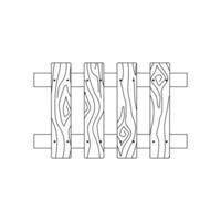 Gekritzel hölzern Zaun, linear Symbol. editierbar Schlaganfall. Gliederung Illustration von Garten Rand isoliert auf Weiß Hintergrund. natürlich Bretter Bauernhof Tafel. Grafik Kunst zum Logo, Farbe Buch vektor