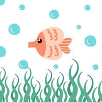 Aquarium Fisch Silhouette Illustration. bunt Karikatur eben Aquarium Fisch Symbol zum Ihre Design. vektor