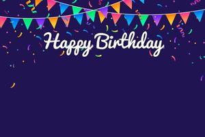 grattis på födelsedagen semester design för gratulationskort. buntingflagga och konfetti. mall för födelsedagsfirande. vektor illustration