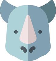 ein Nashorn Kopf mit ein Rosa Nase und ein Blau Gesicht vektor