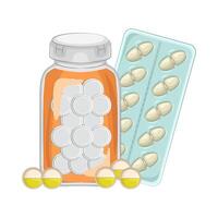 illustration av piller flaska vektor