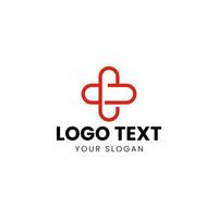 Logo Design mit ein Kreuz und ein rot Linie vektor