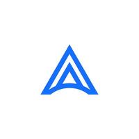 ein Blau Dreieck Logo mit ein Weiß Hintergrund vektor