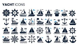 Yacht Symbole Satz, Illustration vektor