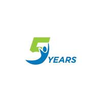 5 Jahre Jahrestag Logo Design Datei vektor