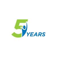5 Jahre Jahrestag Logo Design Datei vektor