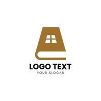 ein Buch Logo Design mit ein Fenster vektor